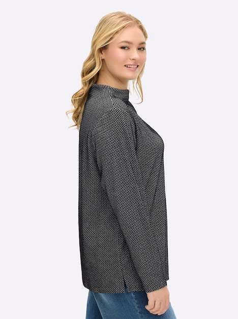 Sweatshirt Langarm Sonstiges Muster Stehkragen