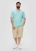 T-Shirt mit Garment Dye und Henley-Ausschnitt