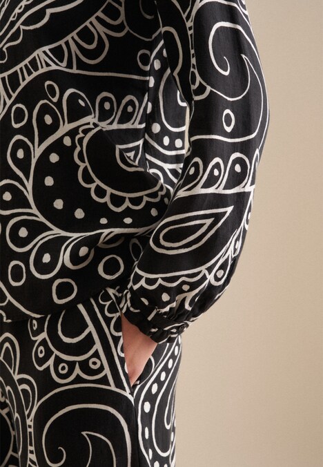 Damen Stehkragenbluse - Paisley