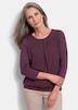 Chiffon-Shirt mit 3/4-Arm, Rundhals