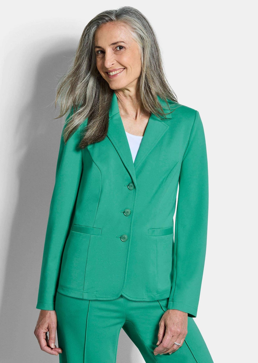 Viscose blazer met reverskraag