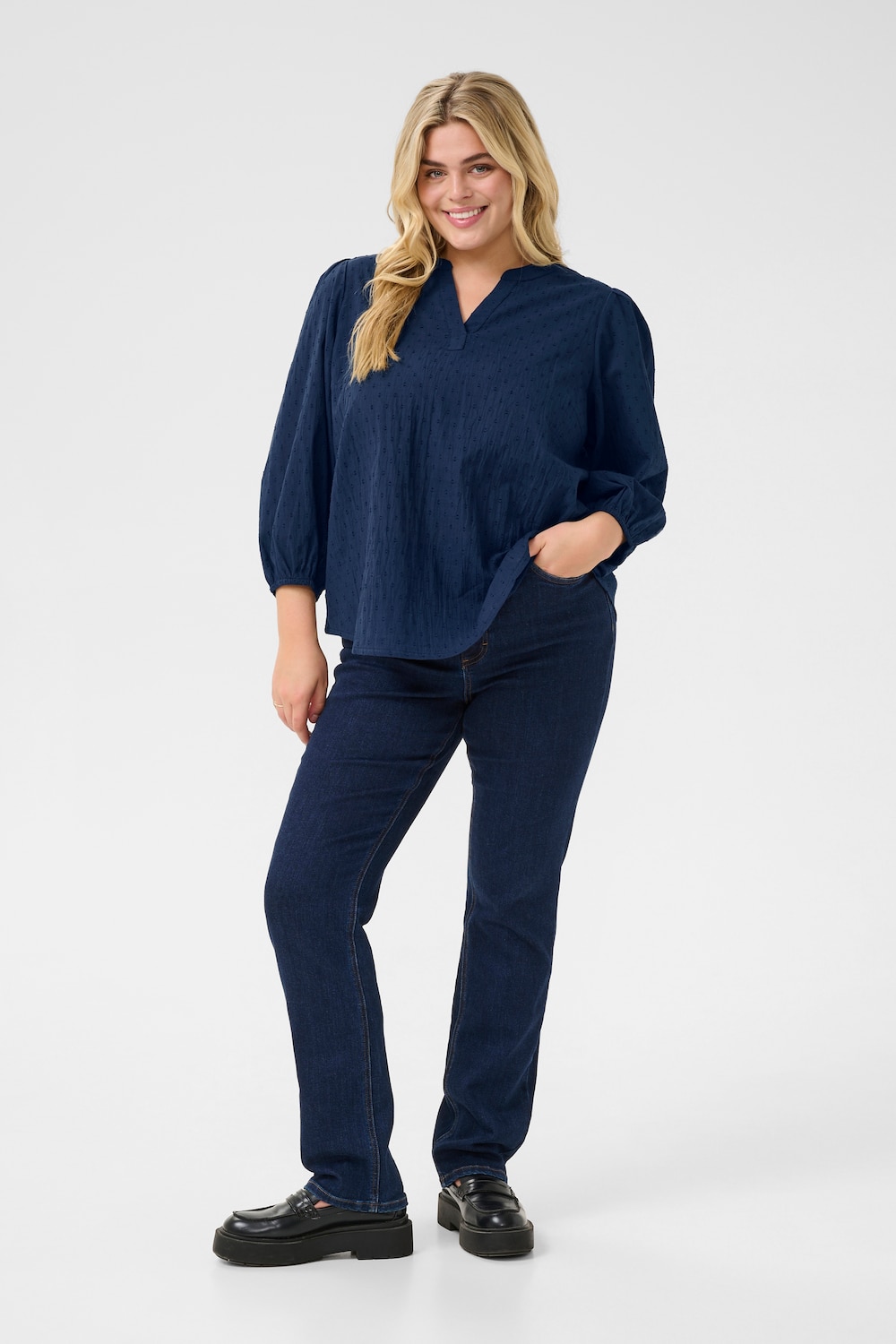 Langarm-Bluse Regular fit