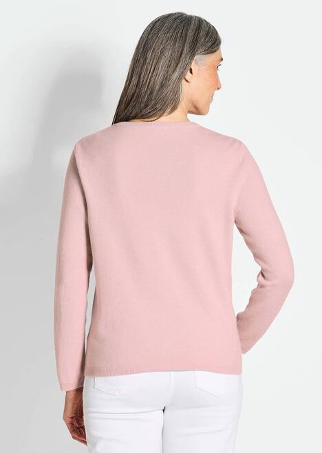 Kaschmirstrickjacke mit Rundhalsausschnitt