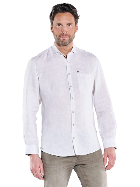 Herren Langarm-Hemd aus Leinen , Sand