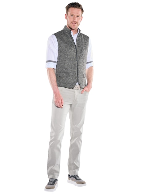 Herren Sakkoweste mit Reißverschluss , Beige