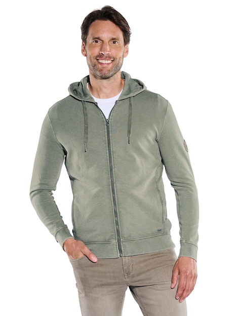 Herren Sweatjacke mit Kapuze , Khaki
