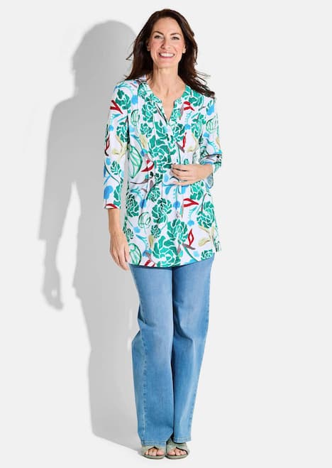 Halbarm Tunika mit Allover-Print