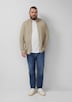 Baumwoll-Strickjacke mit Stehkragen und Logo-Patch