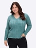 Woll-Mix-Pullover Langarm Jacquard Uni Ohne Kragen