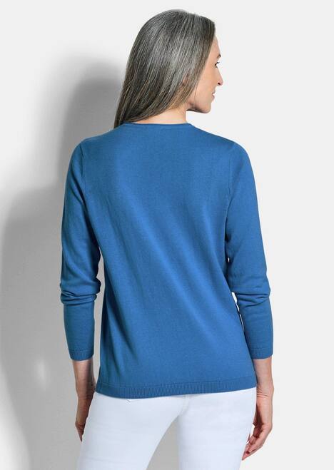 Baumwollpullover mit V-Ausschnitt