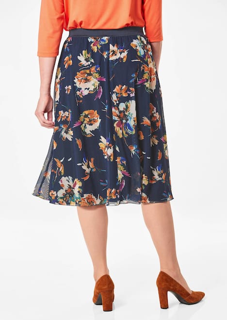 GOLDNER Rok van mesh Mesh rok met bloemenprint