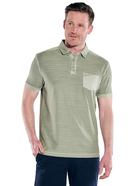 Herren Polo-Shirt meliert , Oliv