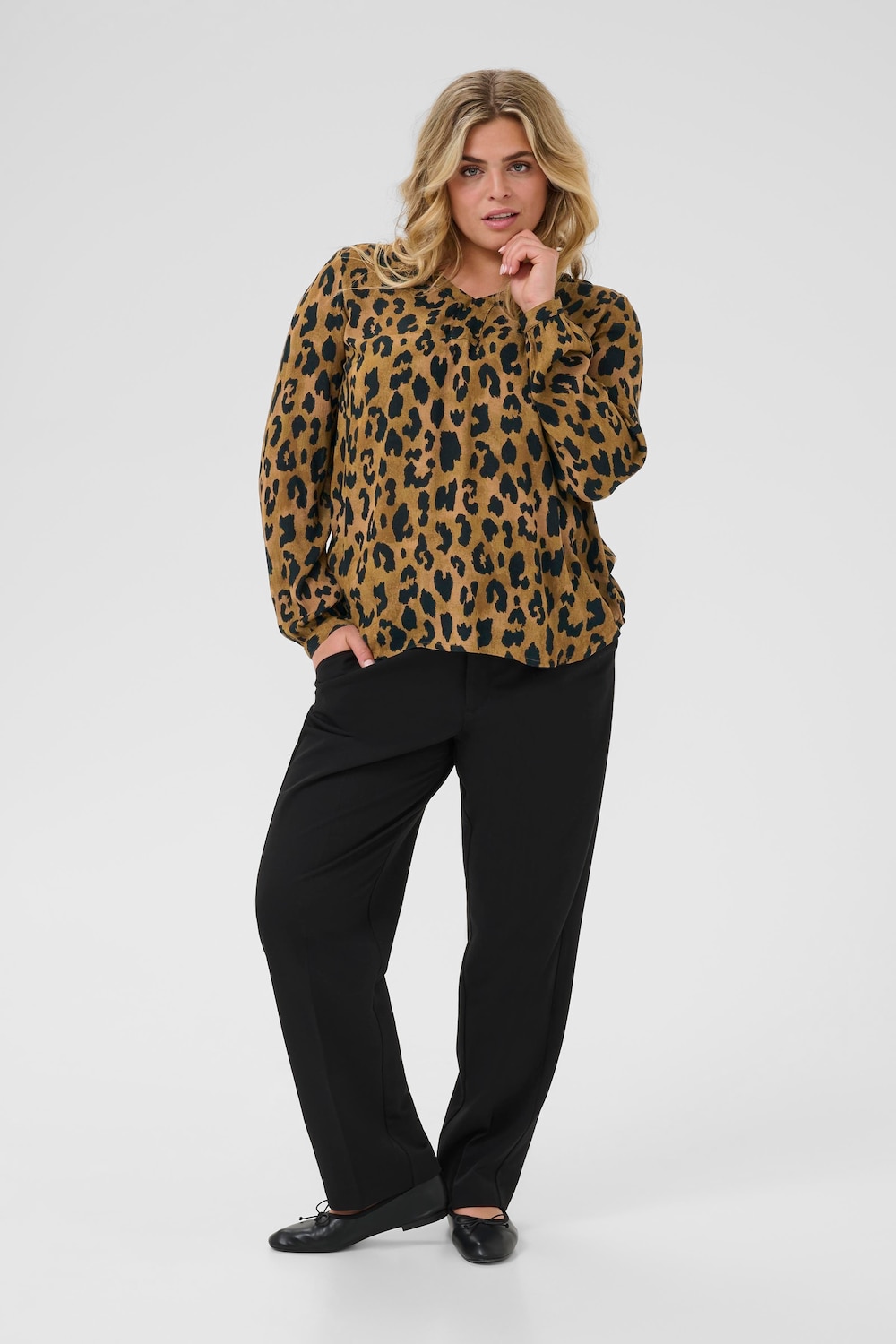 Langarm-Bluse Regular fit