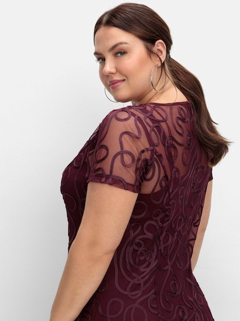 Spitzenkleid Kurzarm Uni