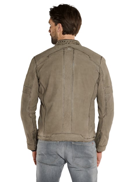 engbers Herren Lederjacke regular , Grau