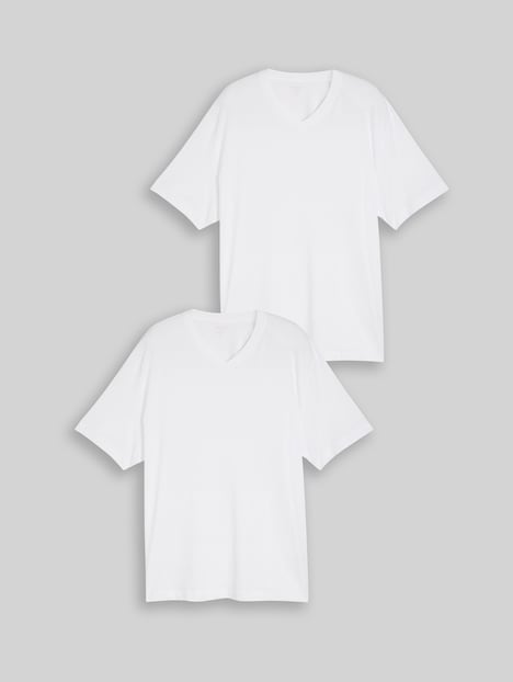 T-Shirts mit V-Ausschnitt im 2er-Pack