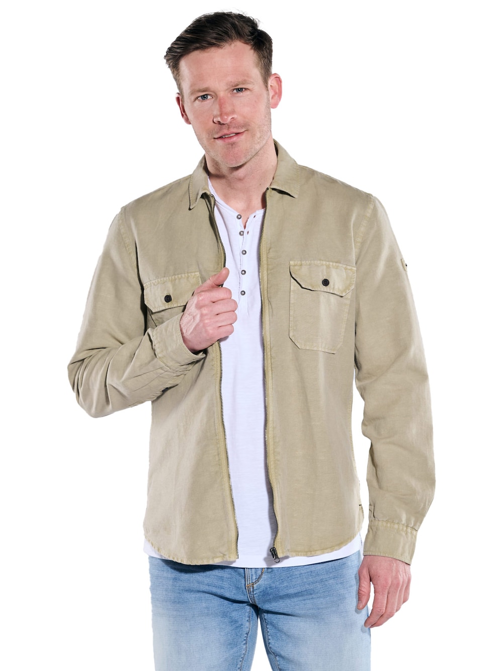 Overshirt mit Leinenanteil
