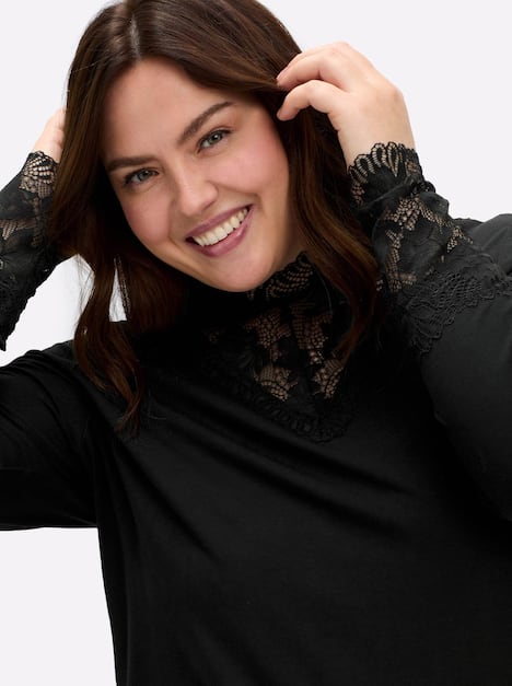 Shirt Langarm Stehkragen