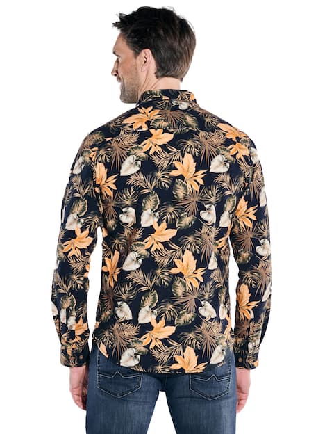 engbers Herren Langarm-Hemd gemustert , Orange