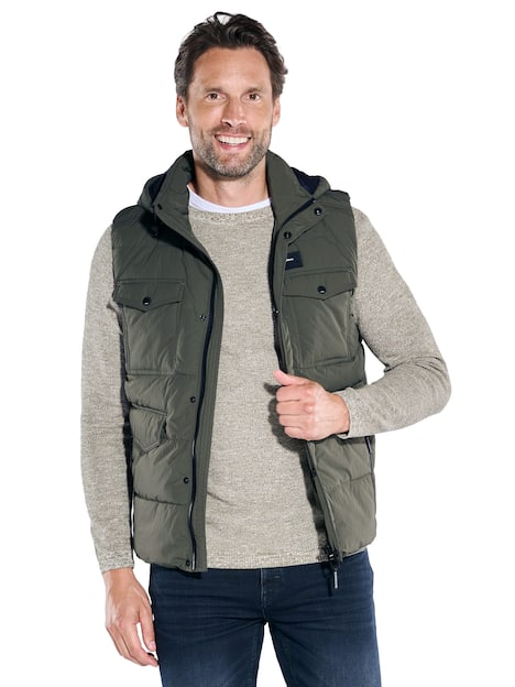 engbers Herren Weste mit abnehmbarer Kapuze , Dunkelgruen