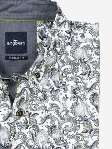 engbers Herren Langarm-Hemd gemustert , Khaki