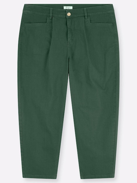 Twill-Hose Bundfaltenhose aus Twill, mit Barrel-Leg normal Elastische Einsätze