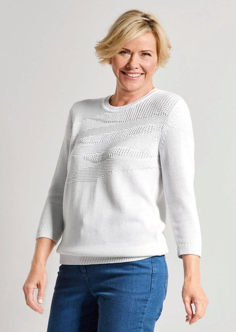 Baumwollpullover mit Struktur