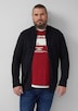 Baumwoll-Strickjacke mit Stehkragen und Logo-Patch