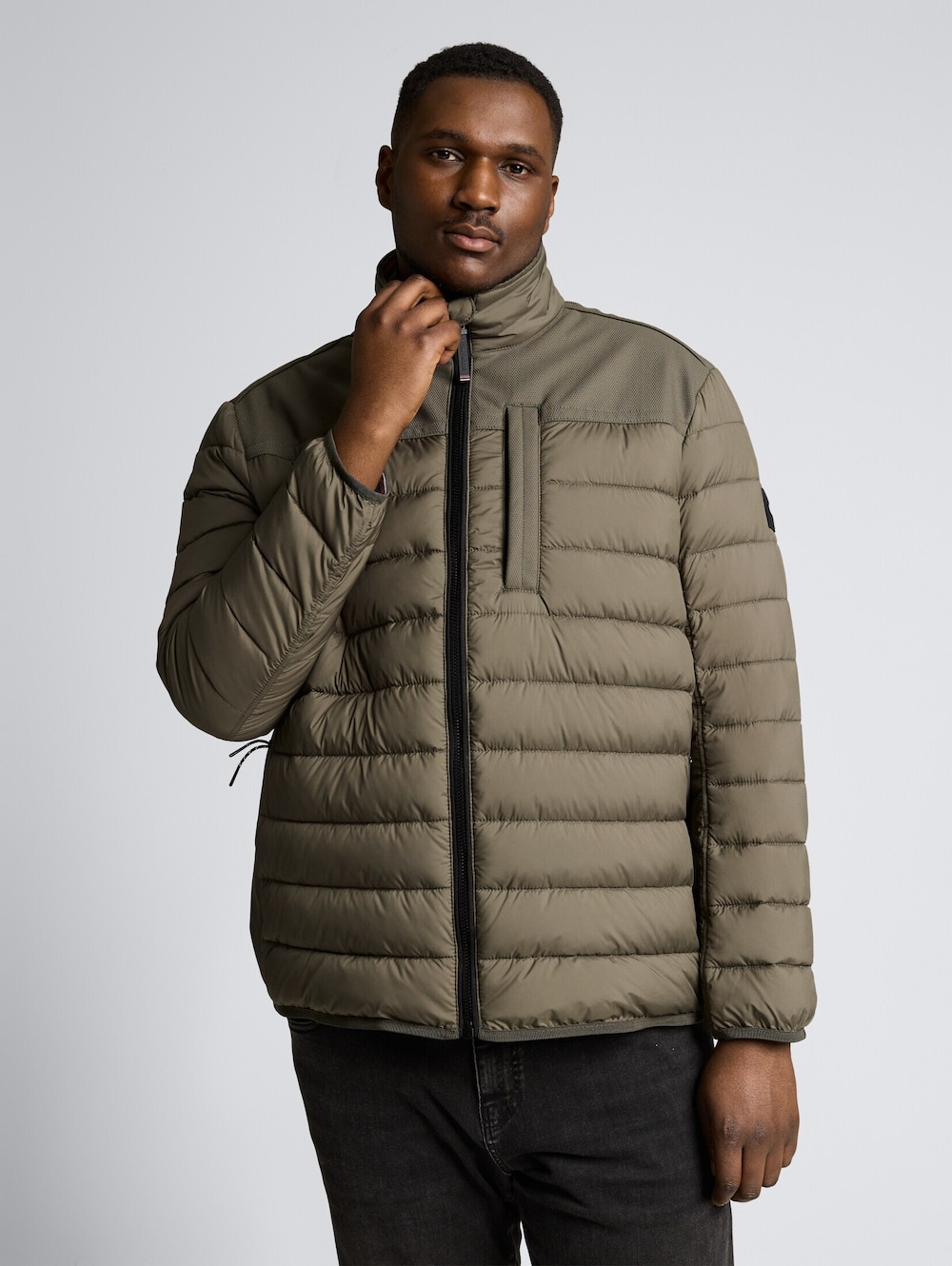 Tom Tailor Men PLUS Jacken Plus Size - Hybrid Steppweste mit Stehkragen