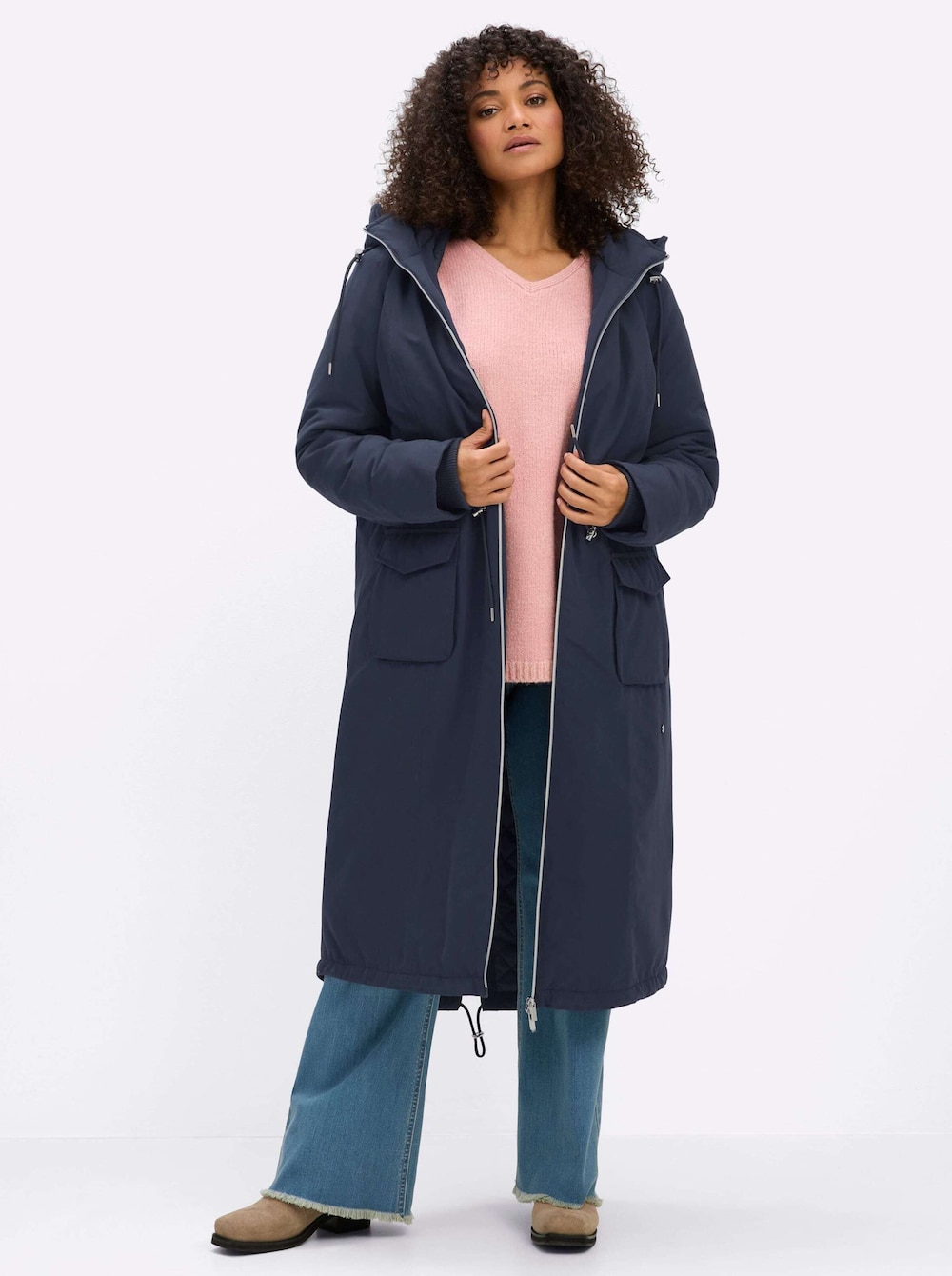 Mantel Mantel in Parka-Optik Stehkragen