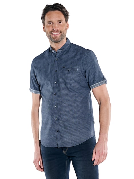 engbers Herren Kurzarm-Hemd strukturiert , Brilliantblau