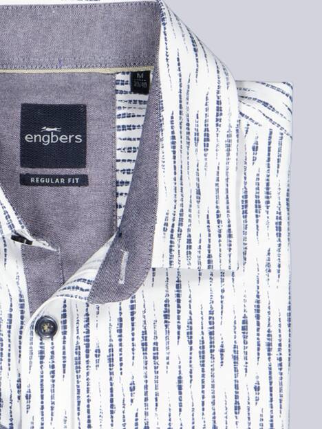 engbers Herren Langarm-Hemd gestreift , Marineblau