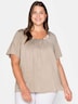 T-Shirt Kurzarm Uni Ohne Kragen