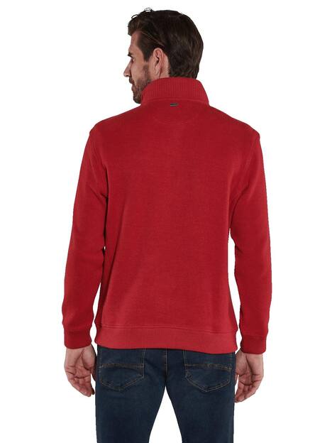 engbers Herren Sweatshirt mit Knopfleiste , Rot
