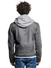 engbers Herren Lederjacke mit Sweat-Kapuze , Grau