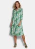Midikleid mit Blätter-Druck
