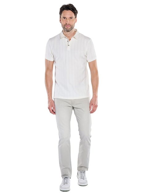 Herren Poloshirt mit Knopfleiste , Reinweiss