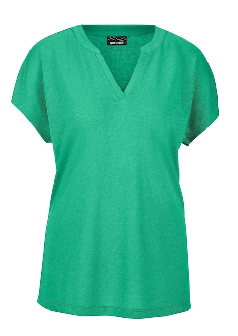 Luftiges Basicshirt mit V-Ausschnitt