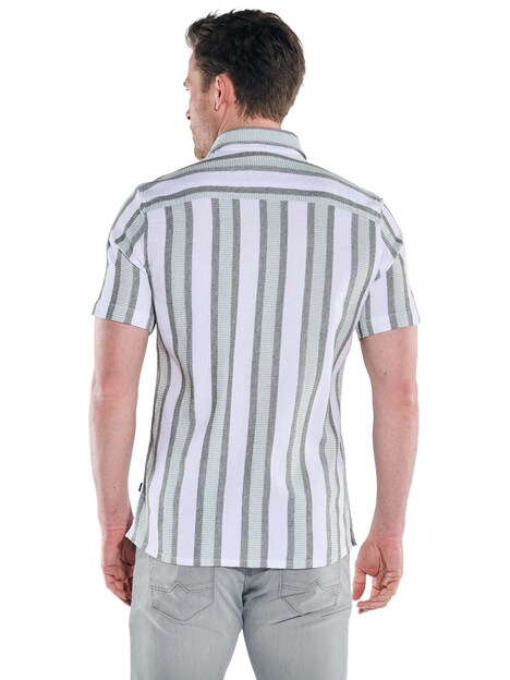 Herren Luftiges Leno-Baumwollhemd , Hellgruen