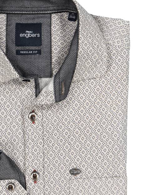 engbers Herren Langarm-Hemd gemustert , Sand