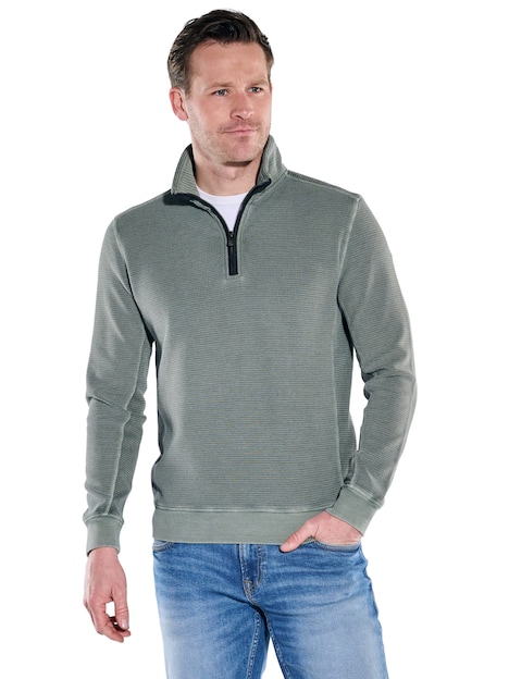 Herren Sweatshirt mit Stehkragen , Oliv