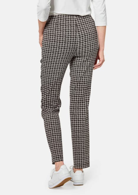 GOLDNER Broek Elastische broek met tijdloze pied-de-poule