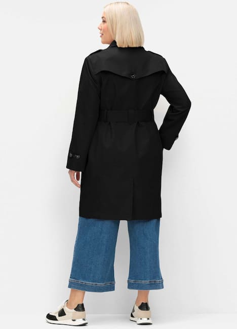 Trenchcoat Uni Hemdkragen