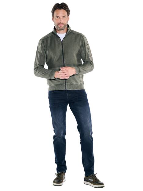 engbers Herren Sweatjacke strukturiert , Oliv