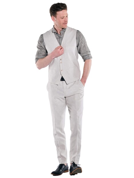 engbers Herren Sakko-Weste mit Leinenanteil , Naturweiss