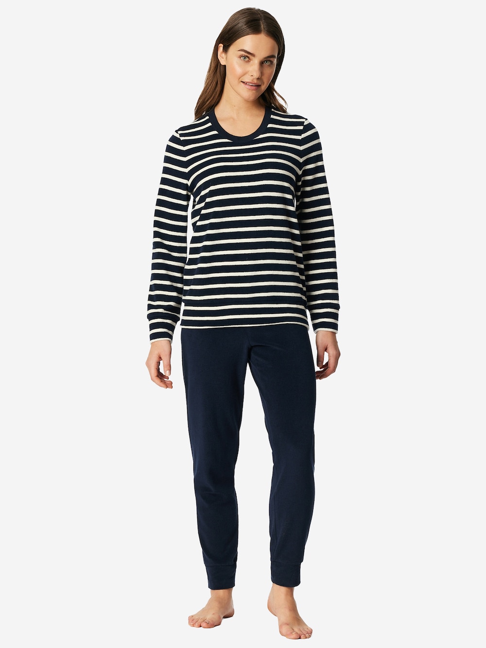 Schiesser Damen Pyjama Casual Essentials - nachtblau