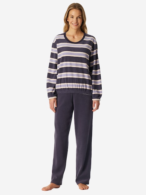 Schiesser Damen Pyjama Casual Essentials - indigo