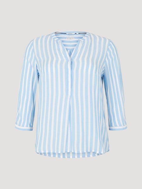 Henleybluse mit Streifenmuster