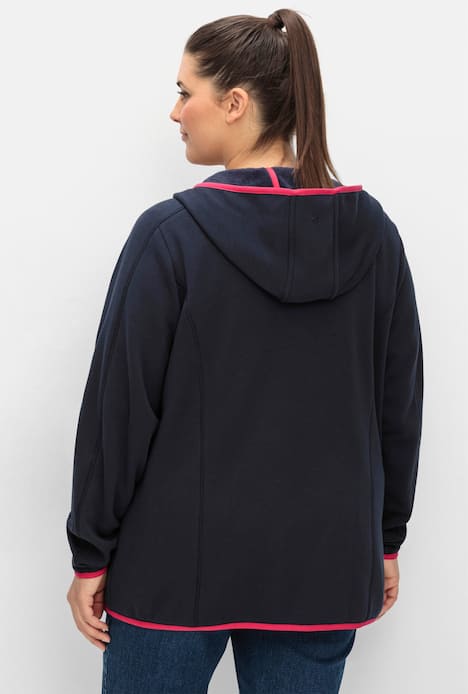 Fleecejacke Langarm Uni Stegkragen