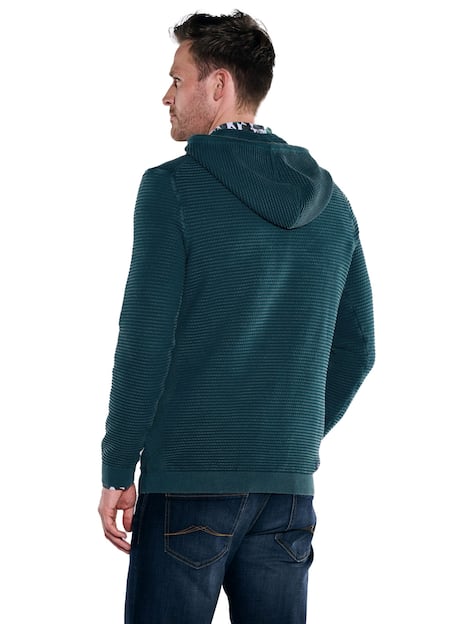 engbers Herren Pullover mit Kapuze , Petrolblau